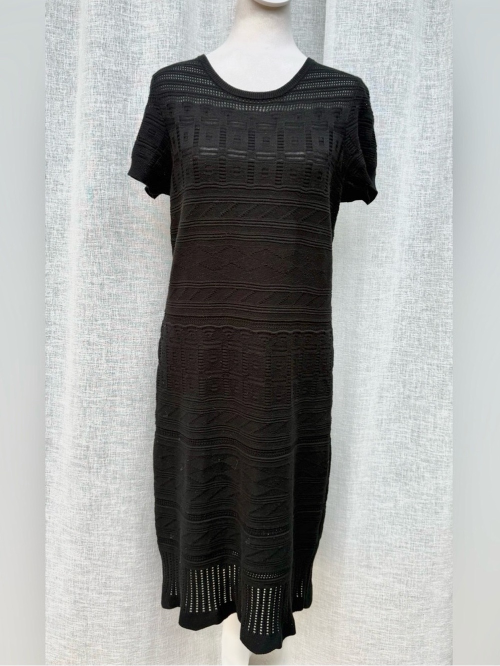 Banana Republic short sleeve sheath semi sheer knitted dress